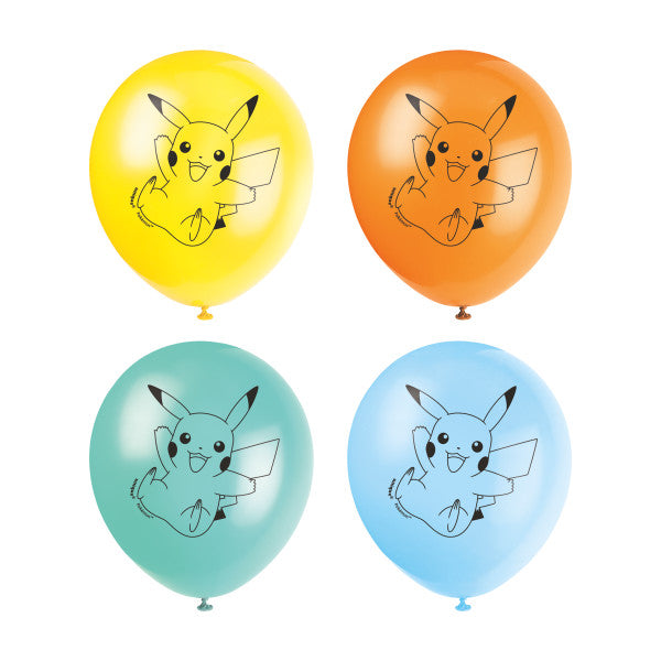 Pokemon 12" Latex Balloons, 8ct