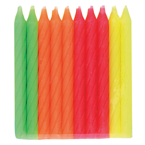 Multicolor Neon Birthday Candles, 20ct