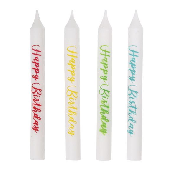 Assorted "Happy Birthday" Birthday Candles, 8ct