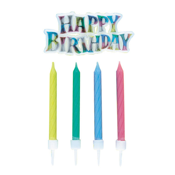 Rainbow Cake Topper with 12 Birthday Candles