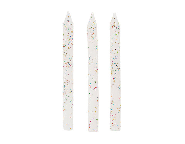 White and Glitter Spiral Birthday Candles, 24ct
