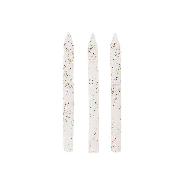 White and Glitter Spiral Birthday Candles, 24ct