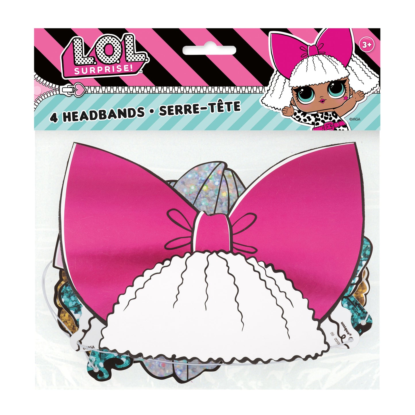 LOL Surprise Paper Headband with Elastic, 4ct