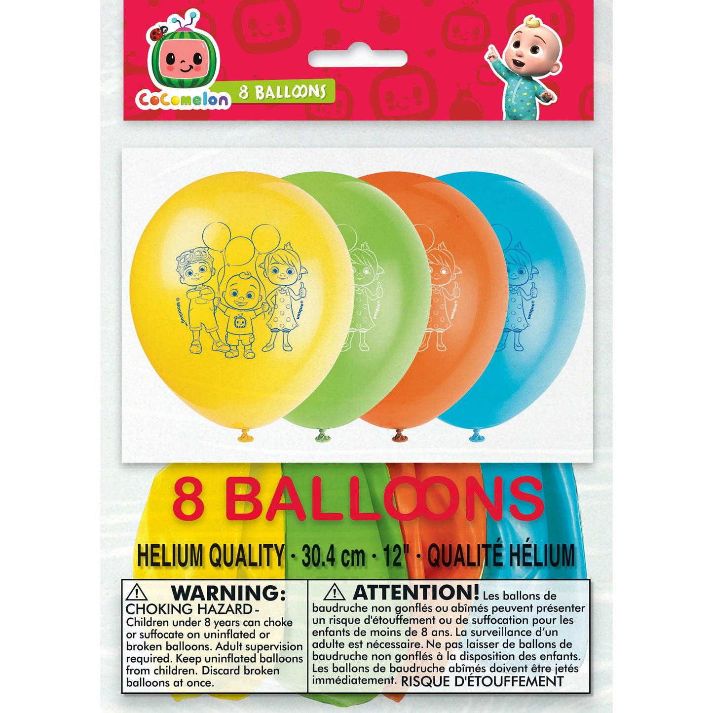 Cocomelon 12" Latex Balloons, 8ct