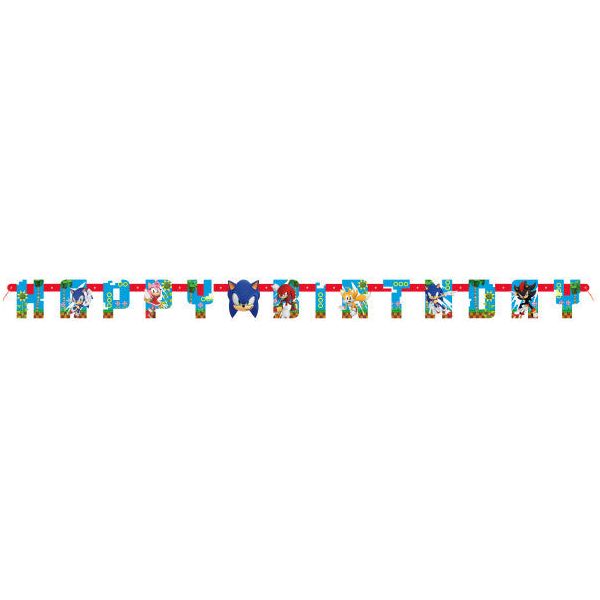 Sonic the Hedgehog "Happy Birthday" Jointed Banner, 6.25 ft