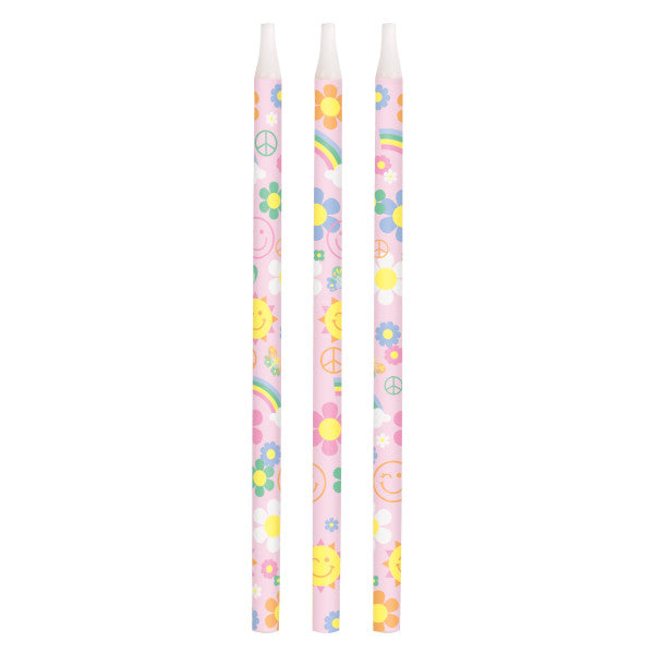 Groovy Birthday 5" Birthday Candles, 12ct
