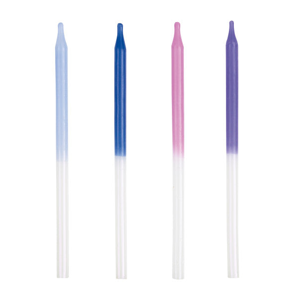 Assorted Iridescent Metallic Dipped 5" Birthday Candles, 12ct
