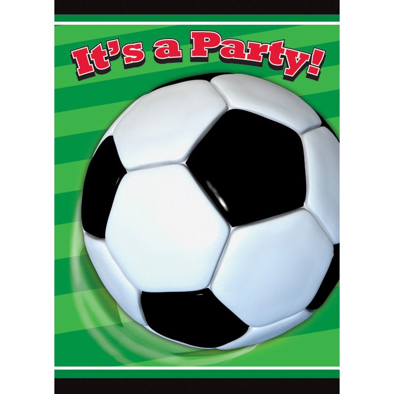 Soccer Party Invitations, 8ct