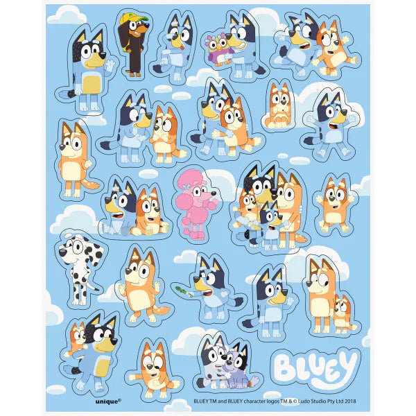 Bluey Sticker Sheet Favors, 4ct