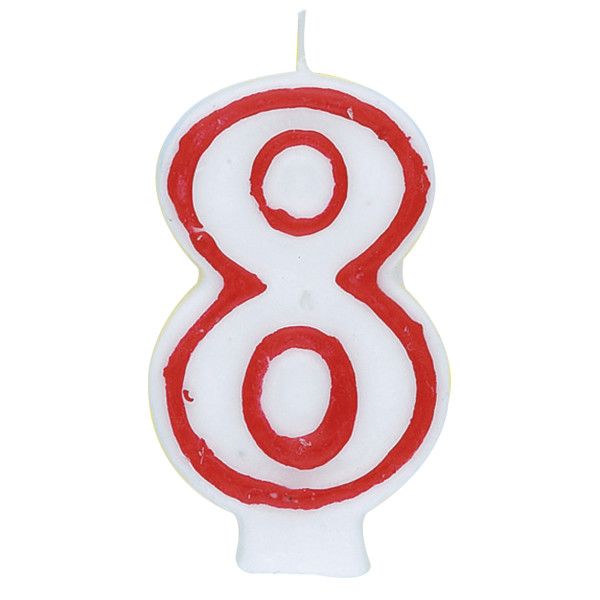 Number 8 Deluxe Birthday Candle