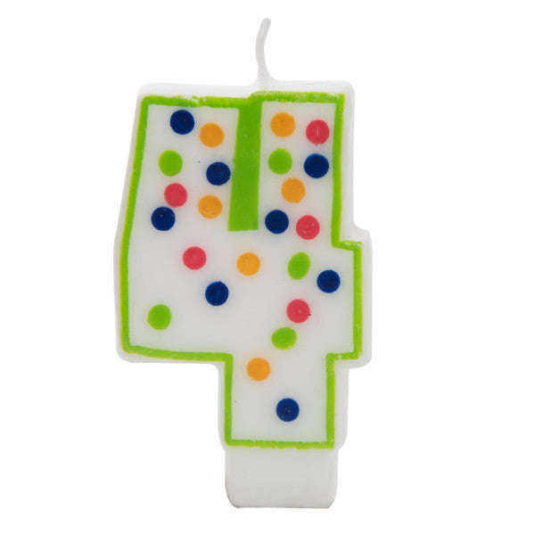 Number 4 Polka Dot Birthday Candle