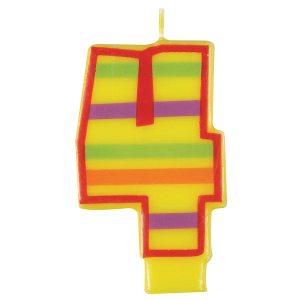 Number 4 Decorative Birthday Candle