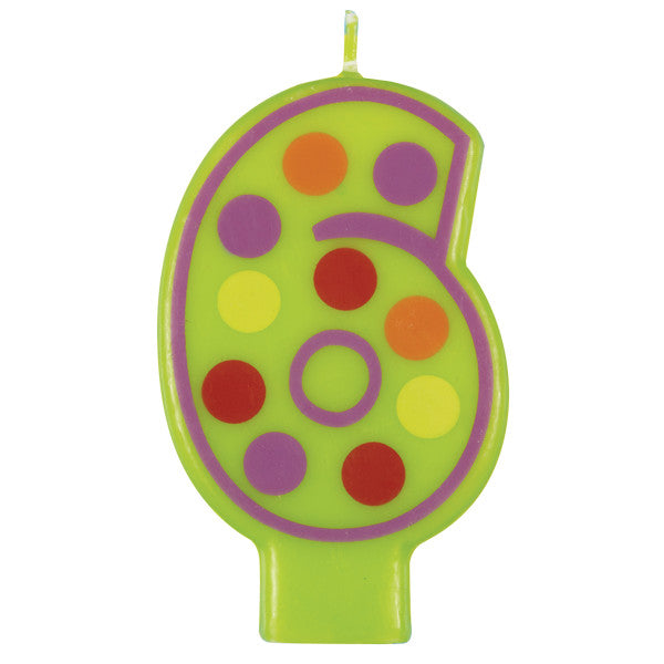 Number 6 Decorative Birthday Candle
