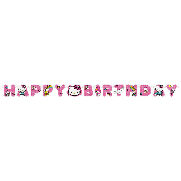 Hello Kitty and Friends "Happy Birthday" Jointed Banner, 6.25 ft