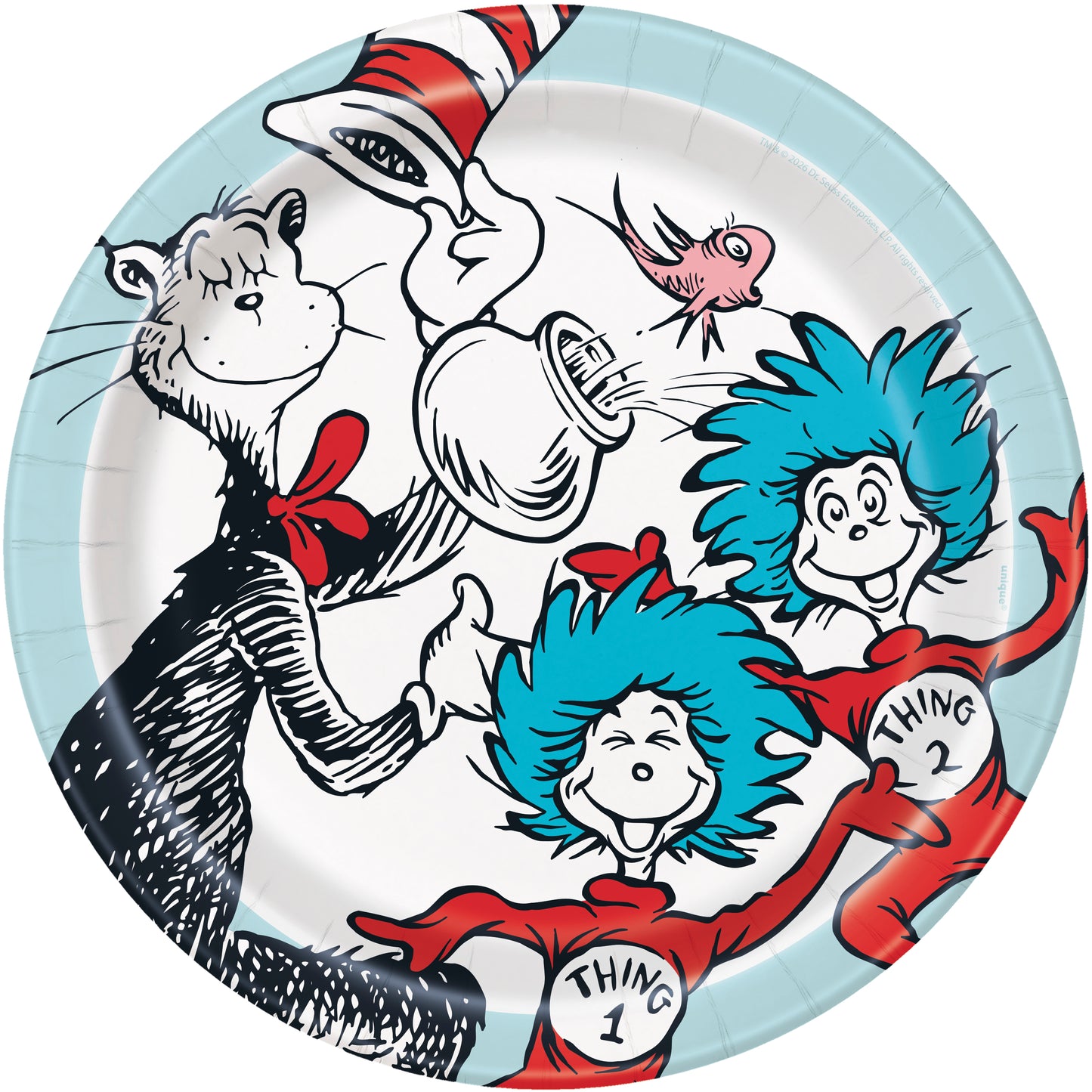 Cat in the Hat Round 9" Dinner Plates, 8ct