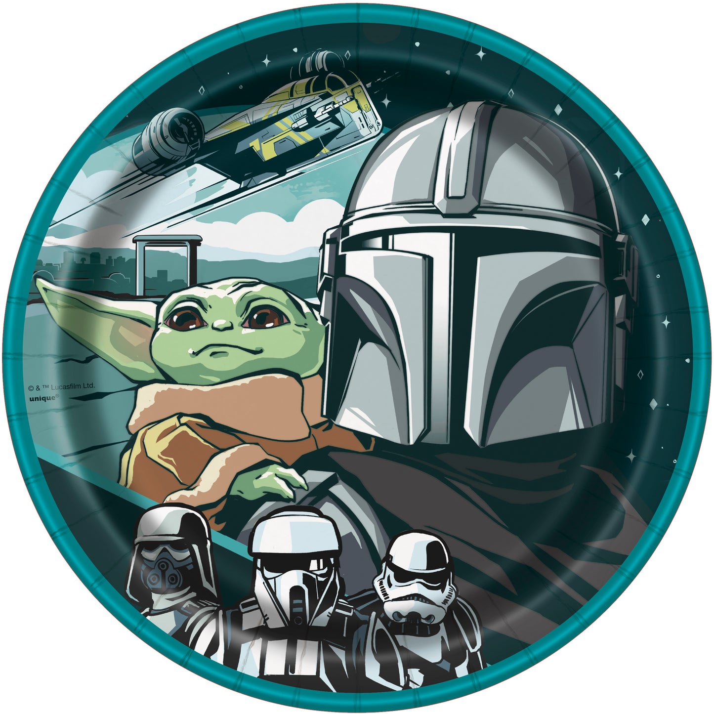 Mandalorian The Child Round 9" Dinner Plates, 8ct