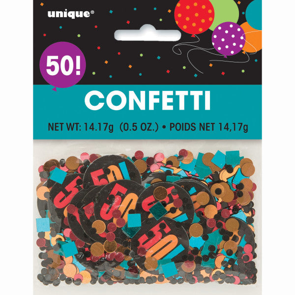 Birthday Cheer Age 50 Print & Foil Confetti, 0.5oz