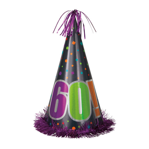 Birthday Cheer Number 60 Jumbo Cone Hat