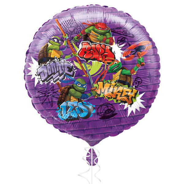 TMNT Mutant Mayhem Round 18" Foil Balloon, Packaged