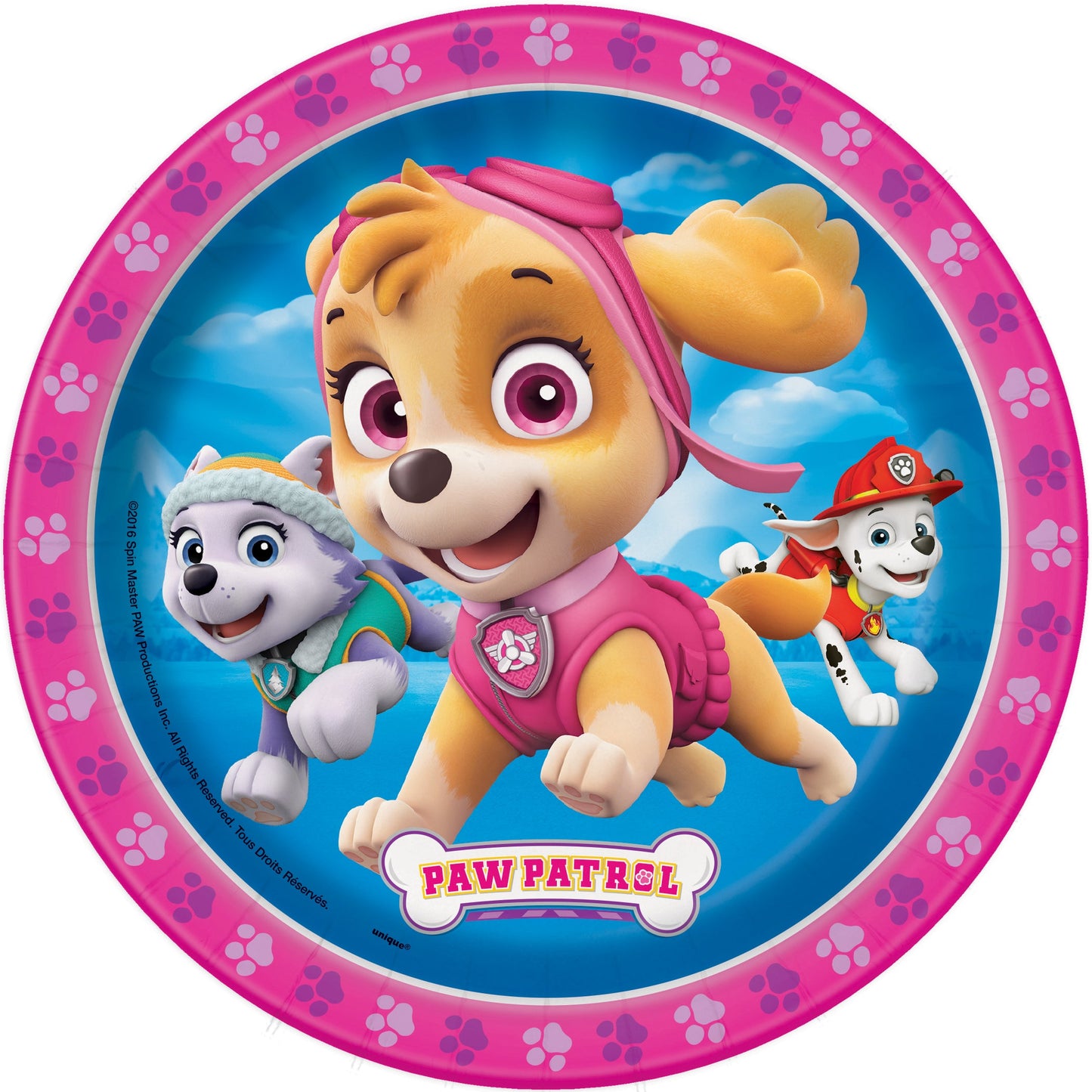 Paw Patrol Girl Round 7" Dessert Plates, 8ct