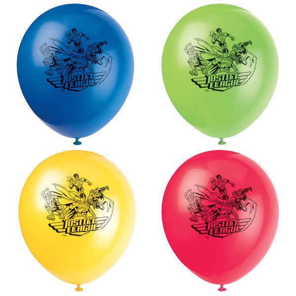 Justice League 12" Latex Balloons, 8ct