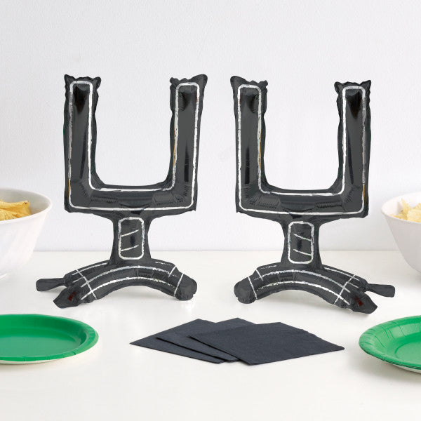 Kickoff Football Goalpost Standing 11.5" Foil Balloon Centerpiece Set, 2pc