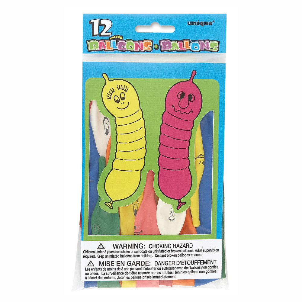 Squiggly Worm Balloons, 12ct
