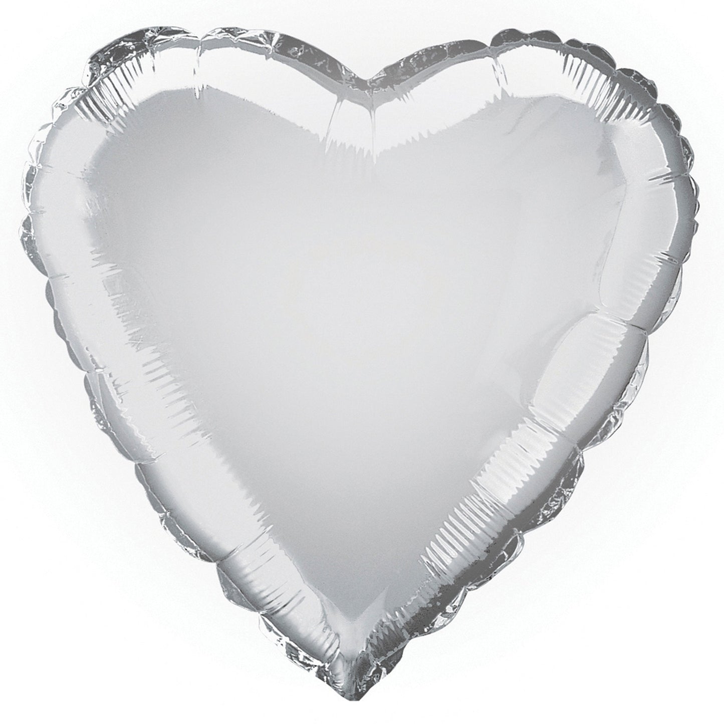 Silver Solid Heart Foil Balloon 18", Bulk