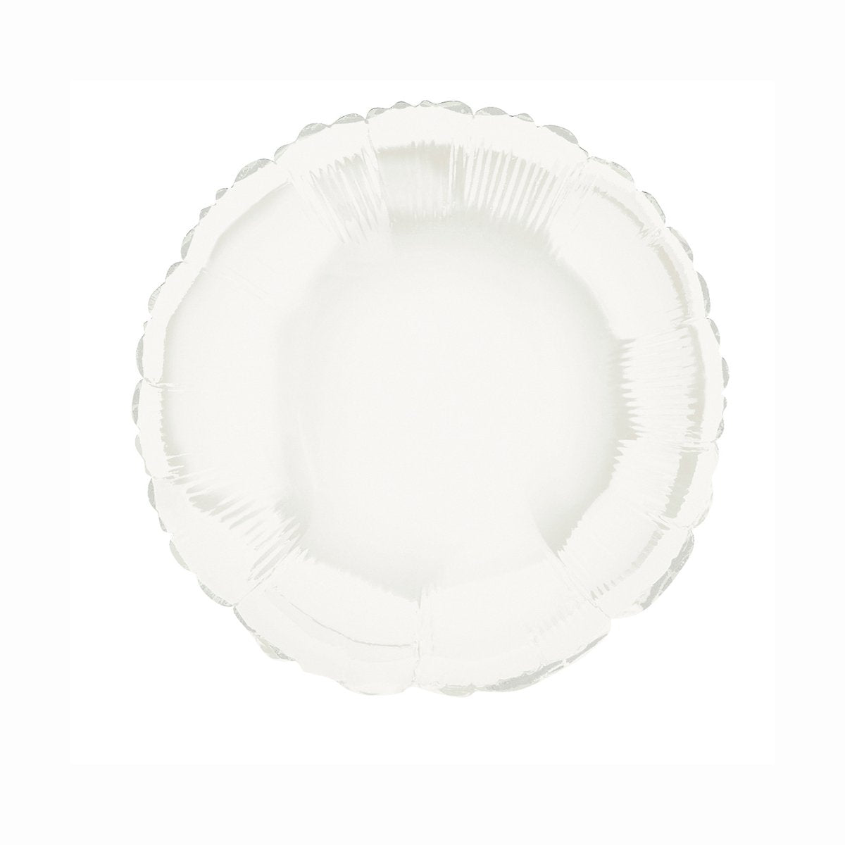 White Solid Round Foil Balloon 18", Bulk