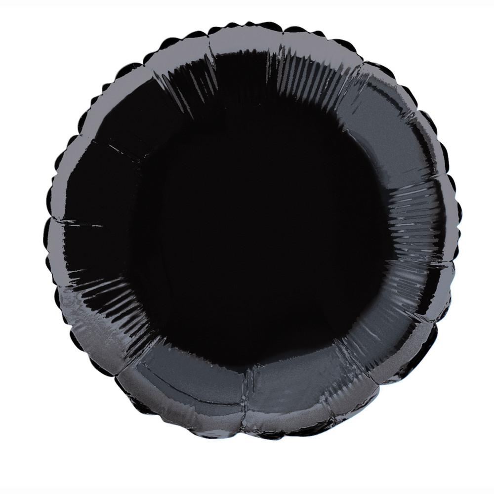 Solid Round Foil Balloon 18", Packaged - Black