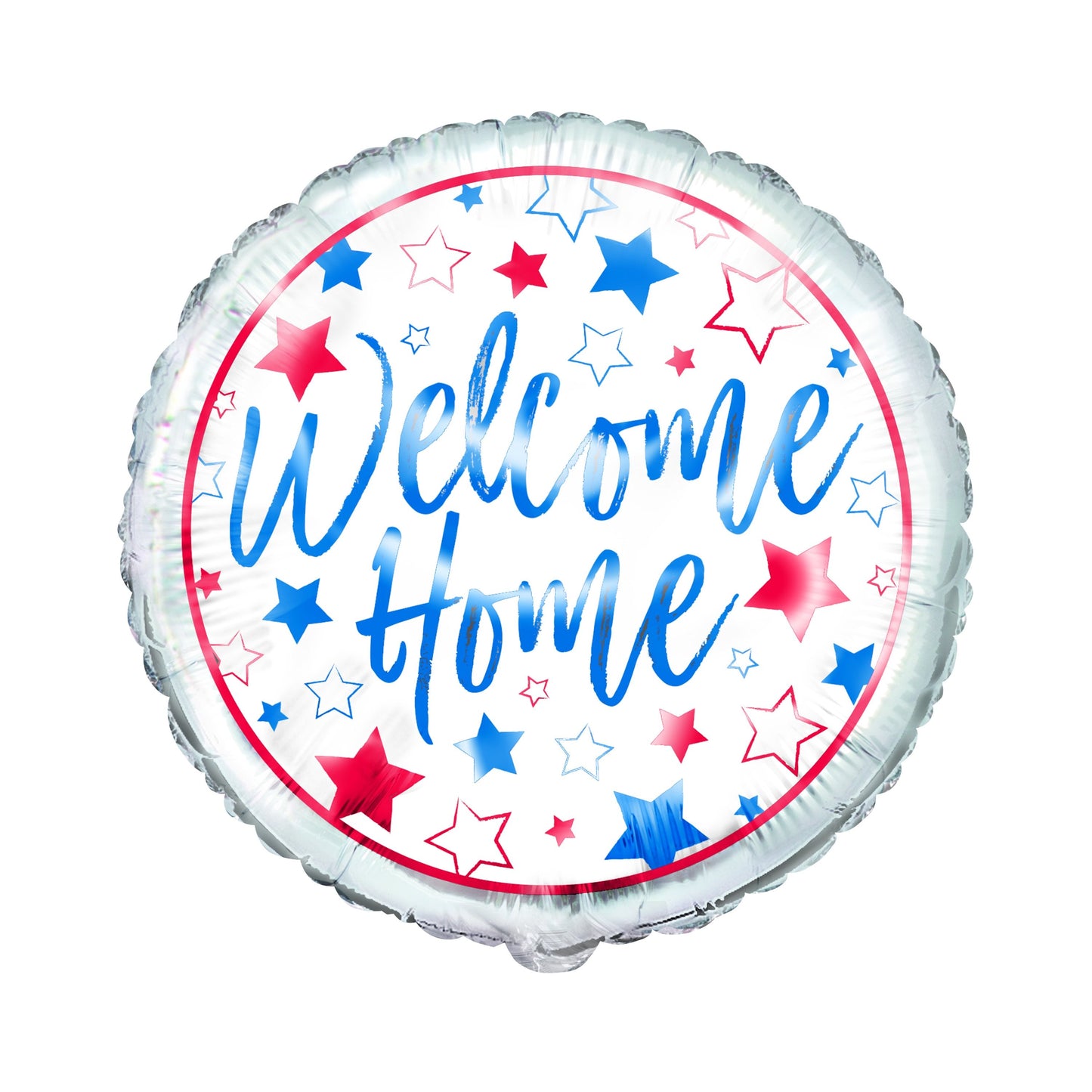 Red, White, Blue Welcome Home Round Foil Balloon 18", Bulk