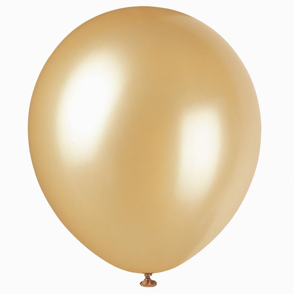 12" Latex Balloons, 8ct - Gold