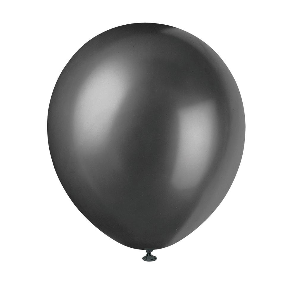 12" Latex Balloons, 8ct - Shadow Black