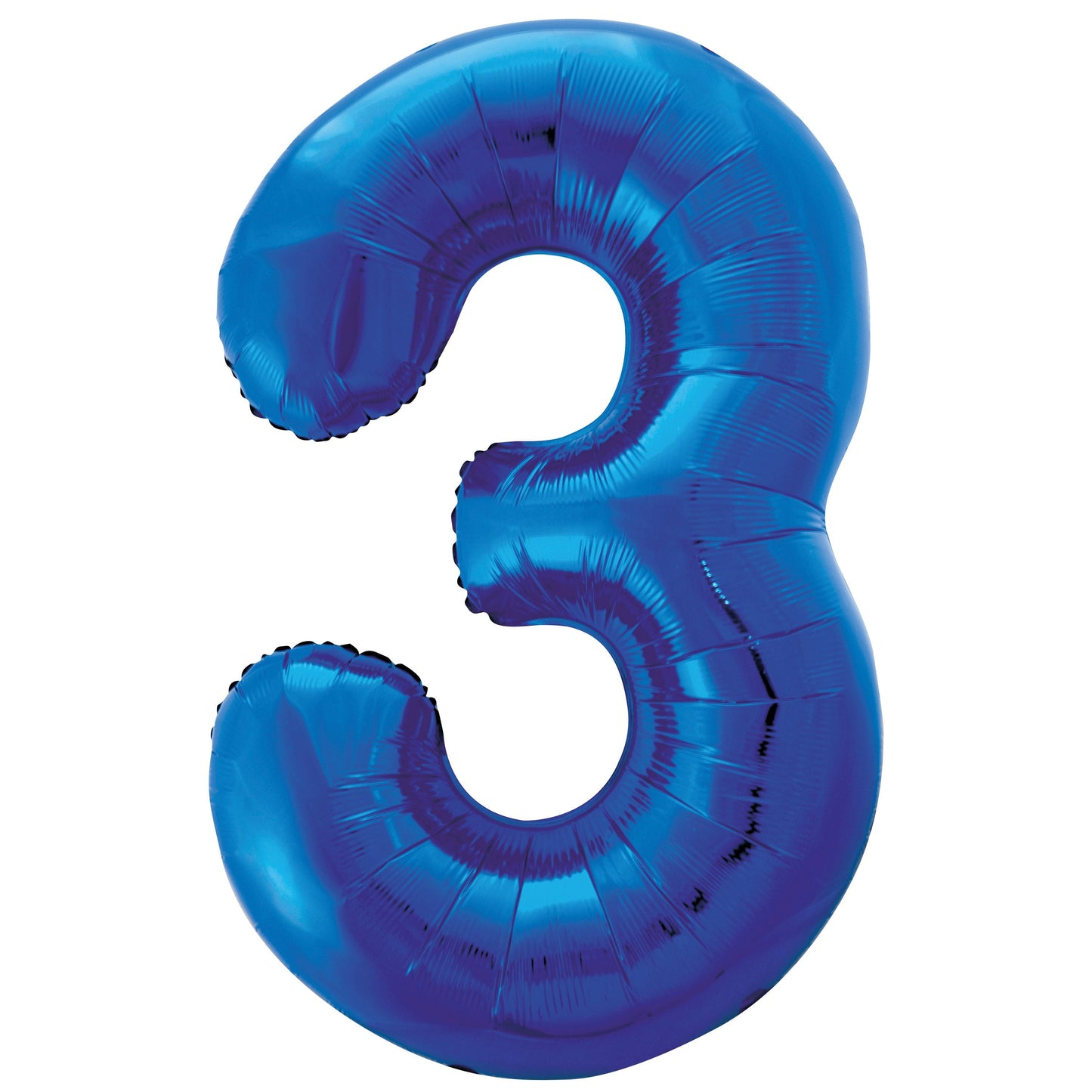 Royal Blue Number 3 Shaped Foil Balloon 34", Packaged