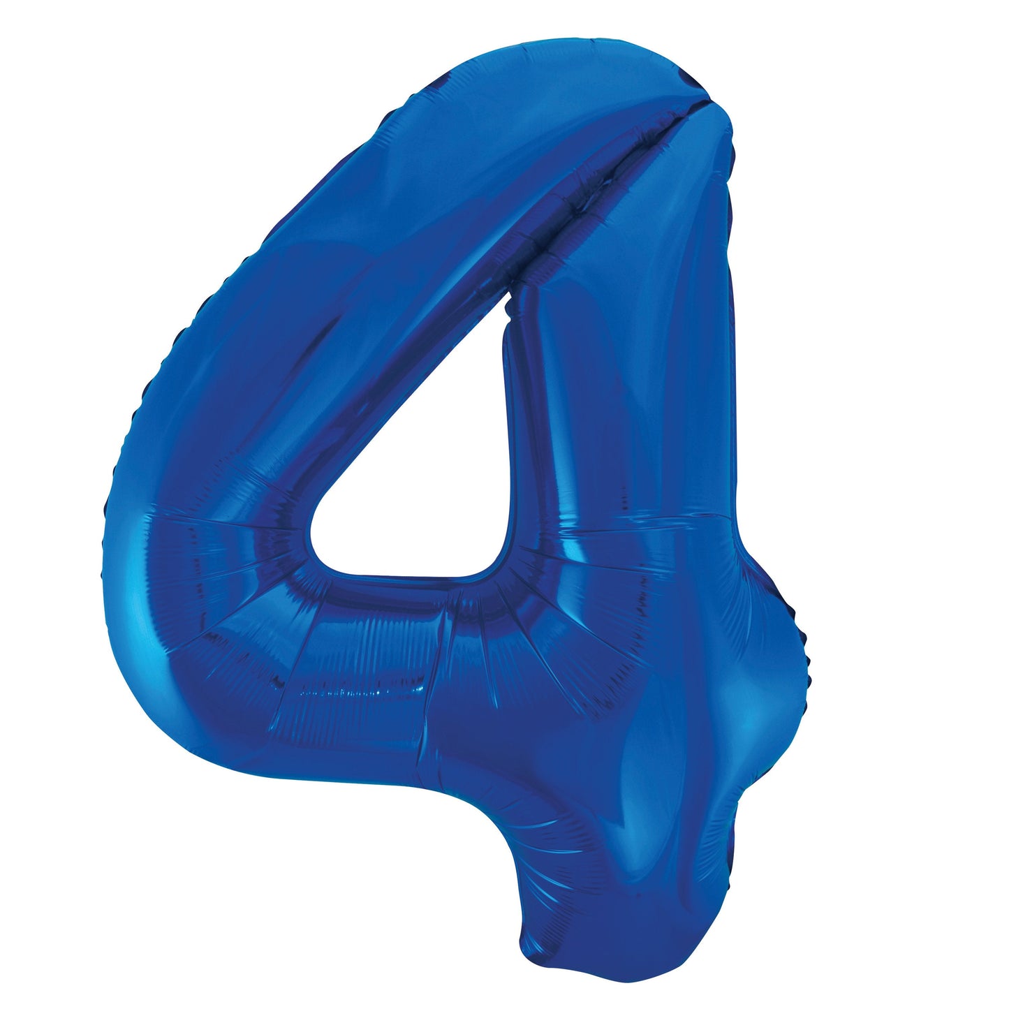 Royal Blue Number 4 Shaped Foil Balloon 34", Packaged