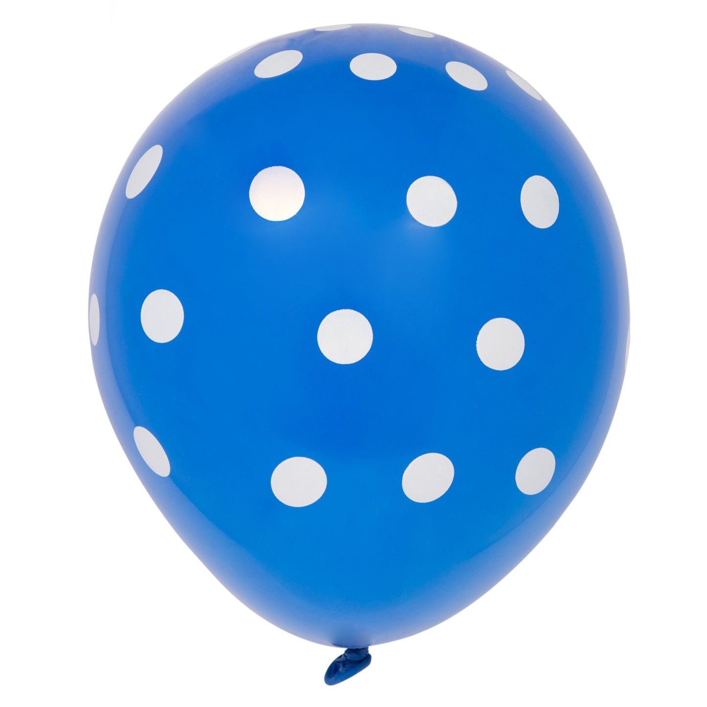 12" Latex Balloons, 6ct - Royal Blue Dots