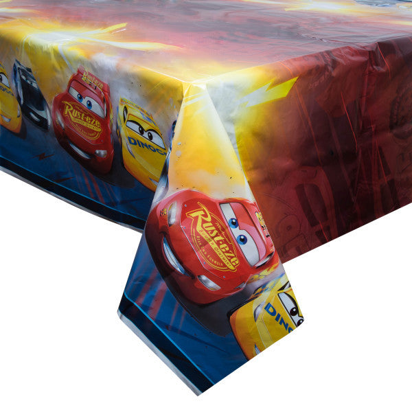 Disney Cars 3 Movie Rectangular Plastic Table Cover, 54"x84"