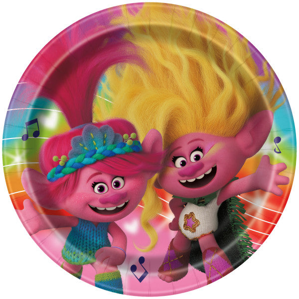 Trolls Round 9" Dinner Plates, 8ct