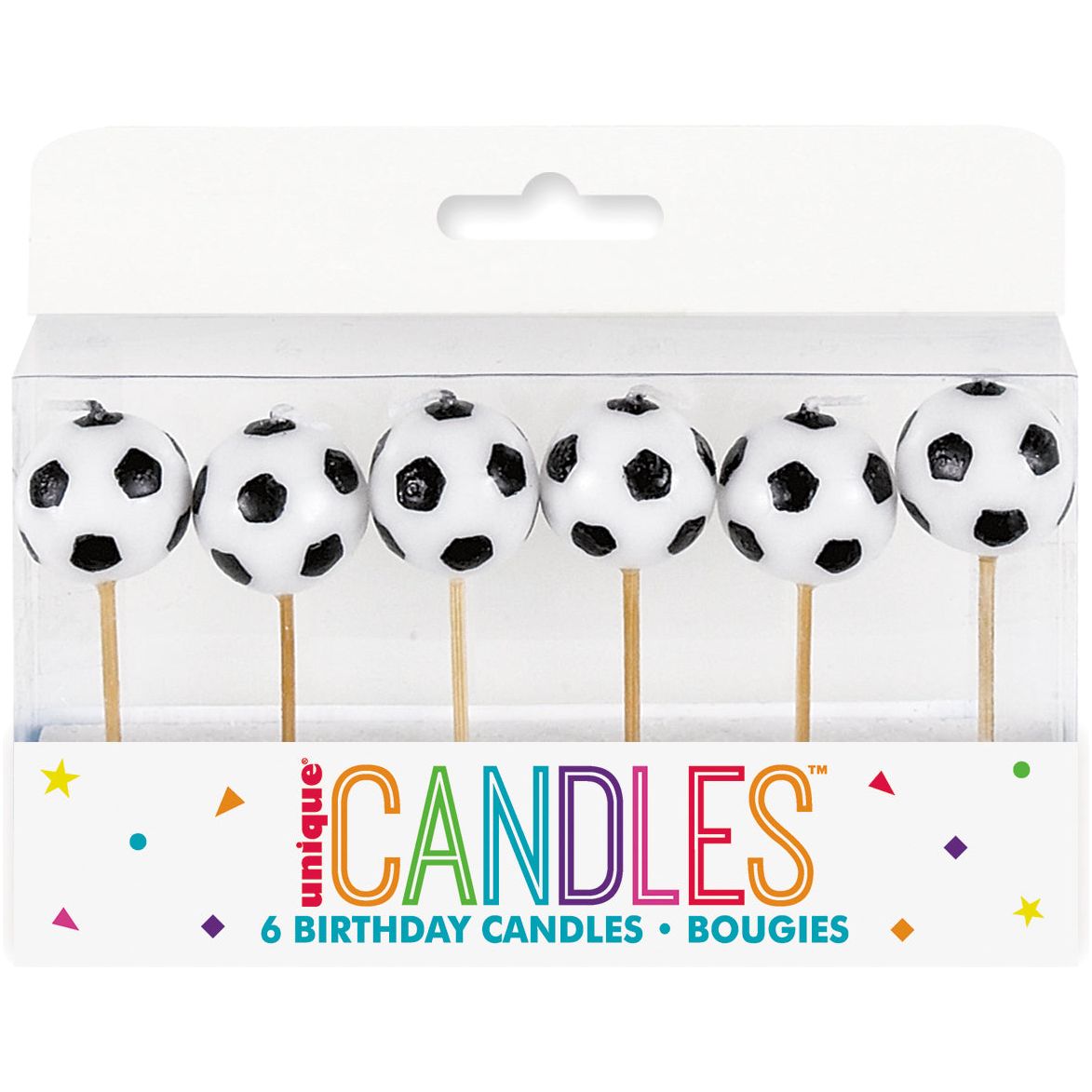 Soccer Party Pick Birthday Candles, 6ct