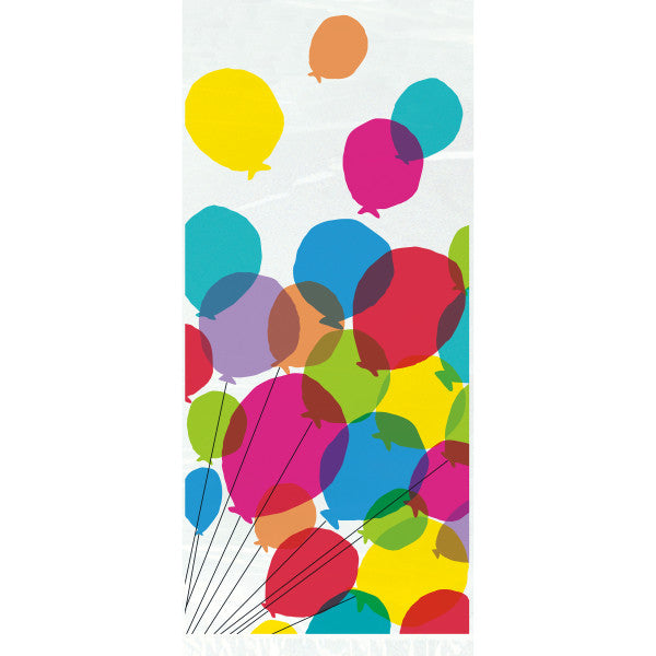 Balloons & Rainbow Birthday Cellophane Bags, 5" x 11", 20ct