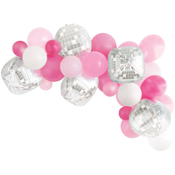 Assorted Pink & Clear Iridescent Sphere Latex Balloon Arch Kit, 25pc