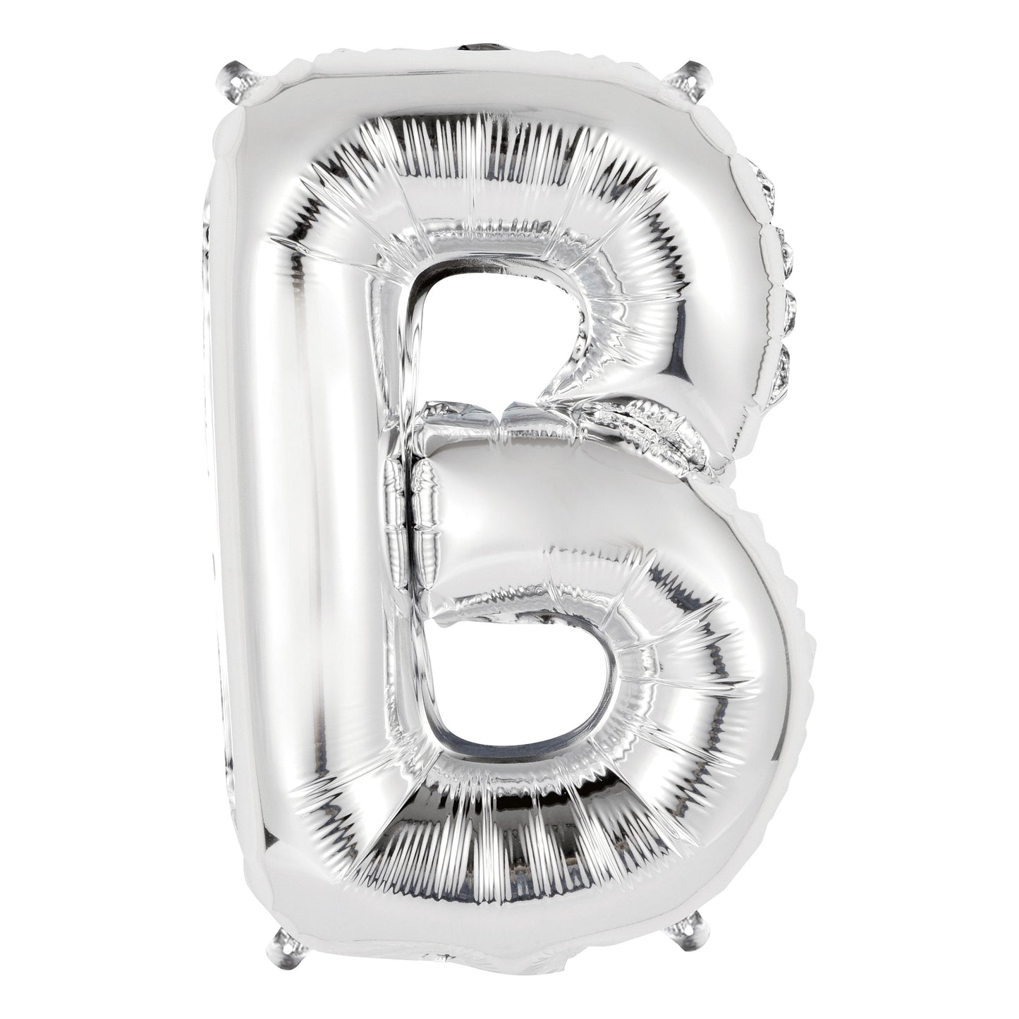 Silver Letter B Shaped Foil Balloon 14", Packaged