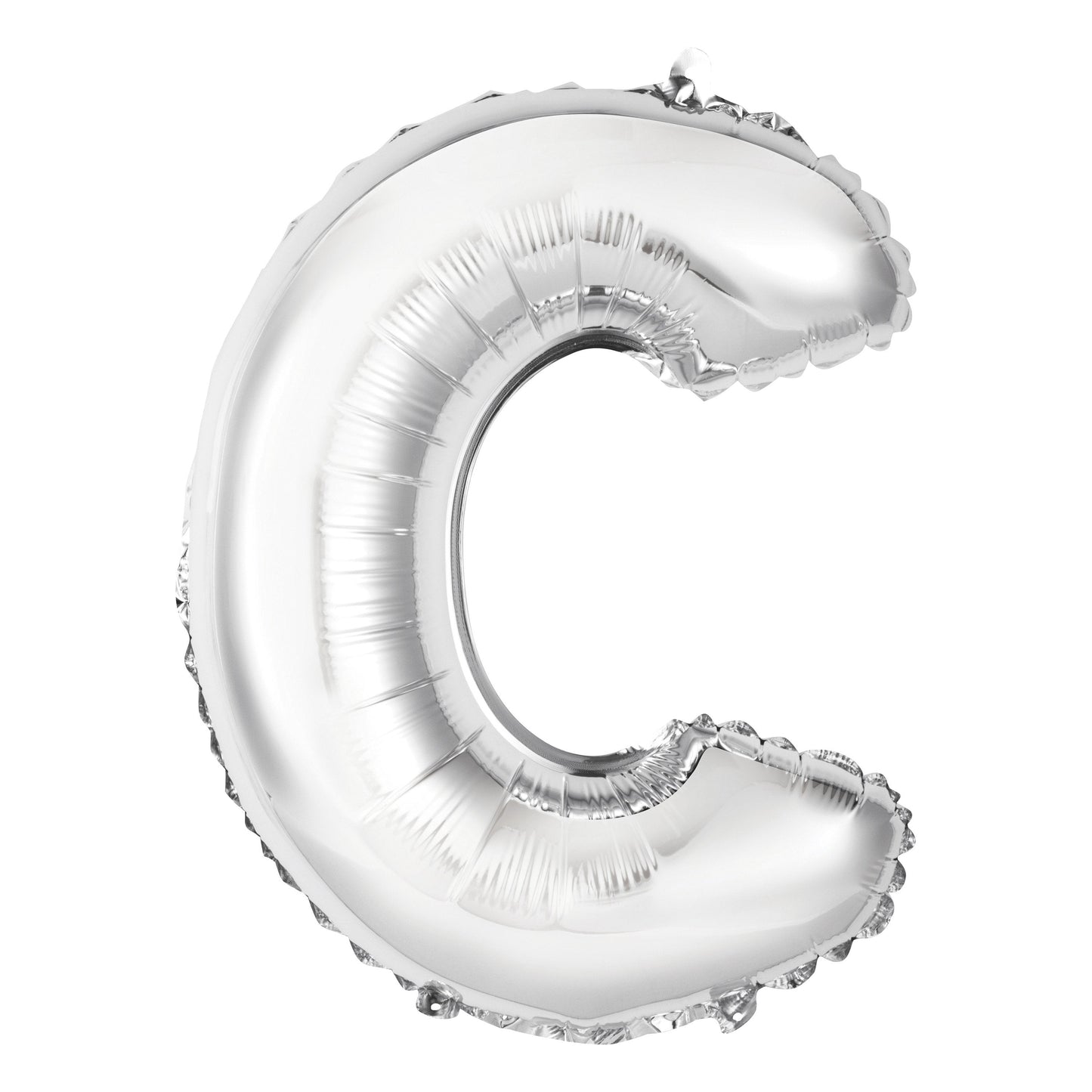 Silver Letter C Shaped Foil Balloon 14", Packaged