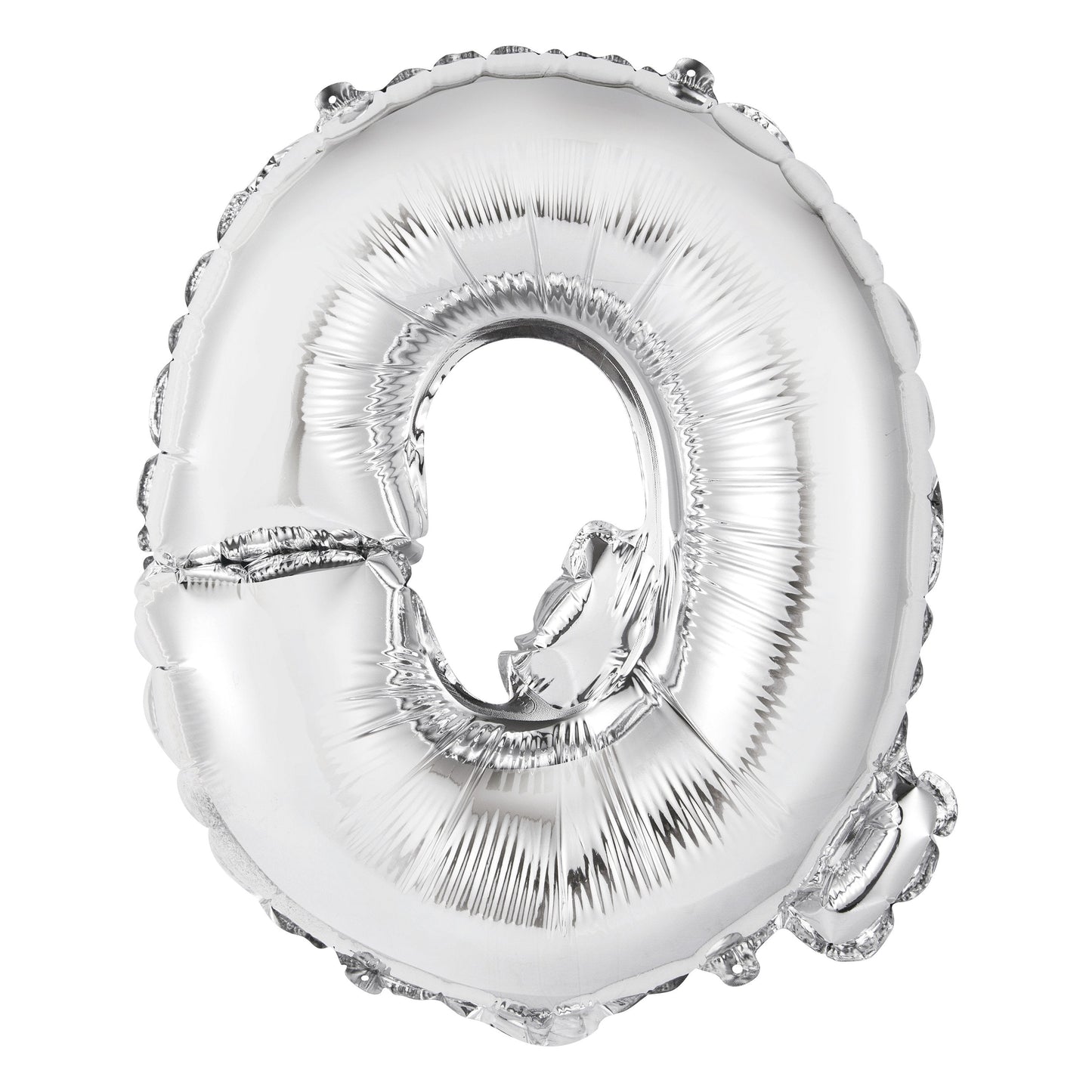 Silver Letter Q Shaped Foil Balloon 14", Packaged
