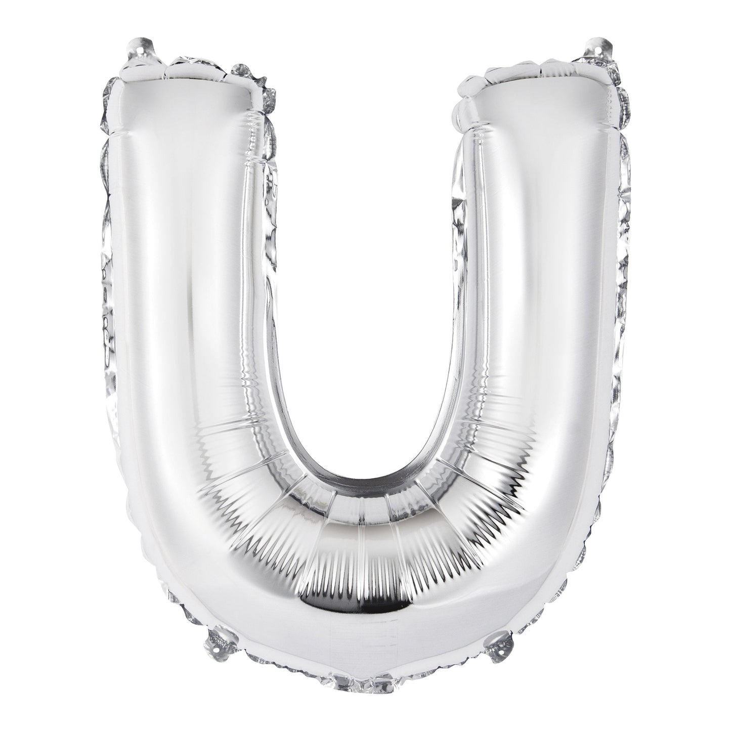 Silver Letter U Shaped Foil Balloon 14", Packaged