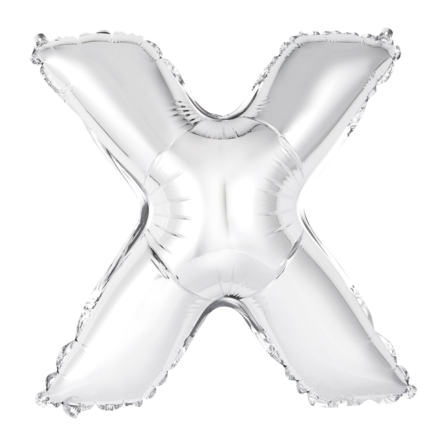 Silver Letter X Shaped Foil Balloon 14", Packaged