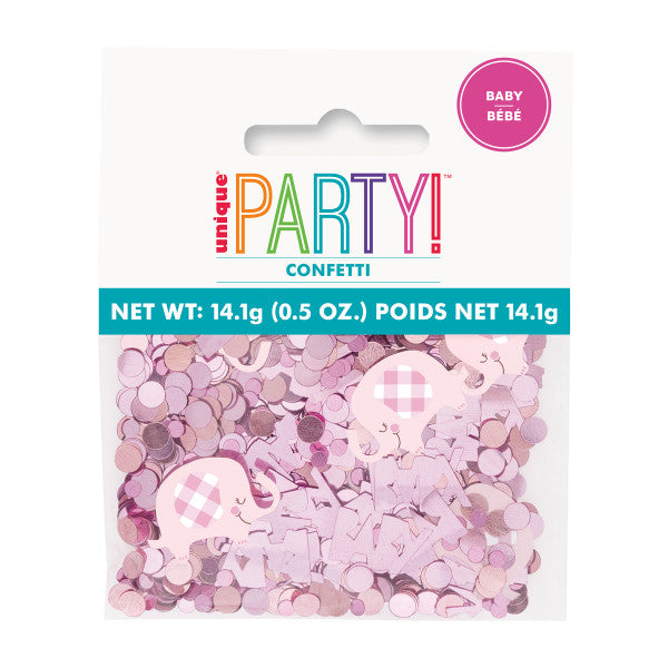 Pink Floral Elephant Foil Confetti, 0.5oz