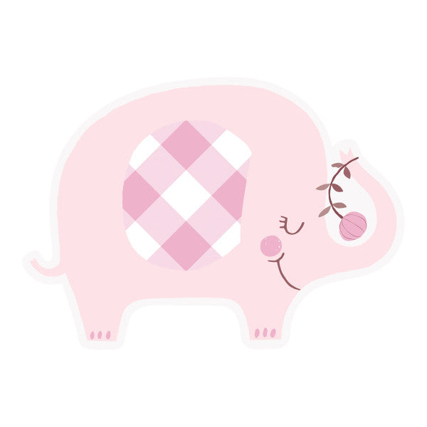 Pink Floral Elephant Invitations, 8ct