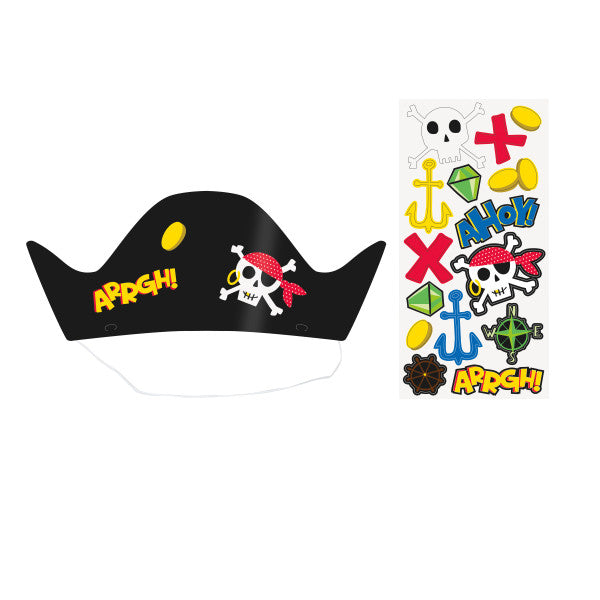 Ahoy Pirate Party Hats, 8ct