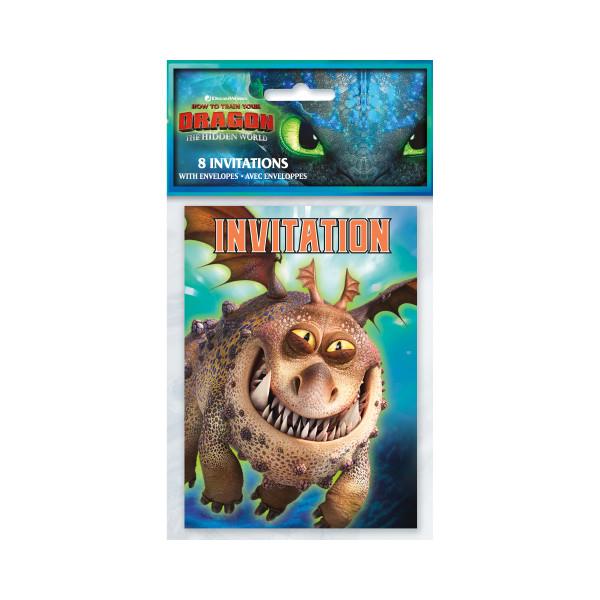 How to Train Your Dragon 3 Invitations, 8ct
